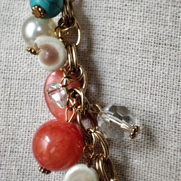 Erica Lyons EL Seashell Faux Pearl Glass Beaded Necklace Starfish Turquoise EUC - Picture 14 of 15